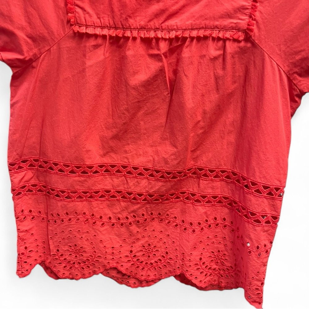 Madewell Angelica Square Neck Eyelet Embroidered Peasant Top Blouse - Picture 5 of 6